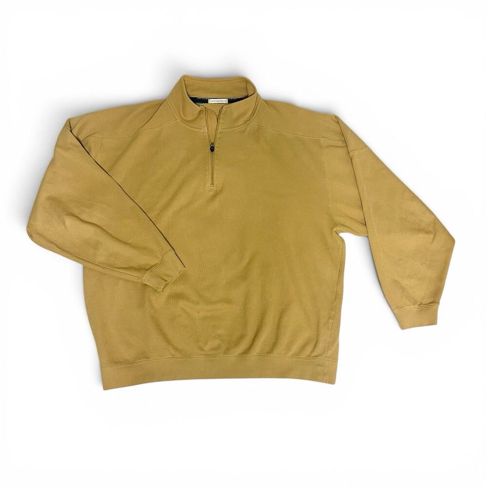 Cutter & Buck Outer Banks Quarter Zip Pullover Mens XXL Gold Pima Cotton